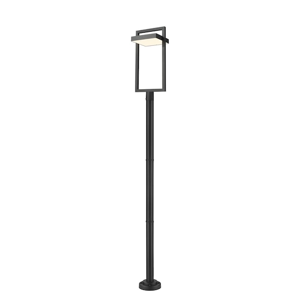 Z-Lite Luttrel 1 Light Outdoor Post Mounted Fixture, Black & Sand Blast 566PHXLR-567P-BK-LED - main